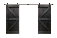 Load image into Gallery viewer, K Series Pre Assembled Stained Wood Interior Double Sliding Barn Door with Hardware Kit