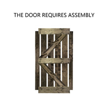 Load image into Gallery viewer, K Series Stained Solid Pine Wood Interior Double Sliding Barn Door With Hardware Kit