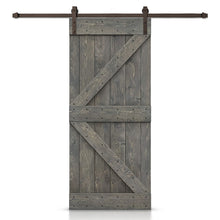 Load image into Gallery viewer, K Bar Pre-assembled Stained Wood Sliding Barn Door with Hardware Kit