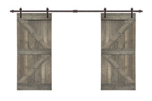 Load image into Gallery viewer, K Series Pre Assembled Stained Wood Interior Double Sliding Barn Door with Hardware Kit