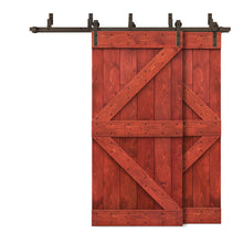 Load image into Gallery viewer, K Bar Bypass Stained Interior Double Sliding Barn Door With Hardware Kit