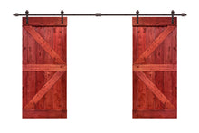 Load image into Gallery viewer, K Series Pre Assembled Stained Wood Interior Double Sliding Barn Door with Hardware Kit