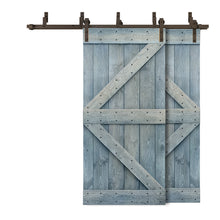Load image into Gallery viewer, K Bar Bypass Stained Interior Double Sliding Barn Door With Hardware Kit