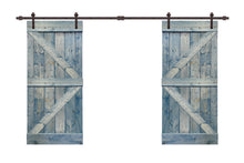 Load image into Gallery viewer, K Series Pre Assembled Stained Wood Interior Double Sliding Barn Door with Hardware Kit