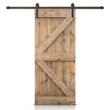 Load image into Gallery viewer, K Bar Pre-assembled Stained Wood Sliding Barn Door with Hardware Kit