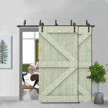 Load image into Gallery viewer, K Bar Bypass Stained Interior Double Sliding Barn Door With Hardware Kit