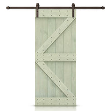 Load image into Gallery viewer, K Bar Stained Knotty Pine Wood Sliding DIY Barn Door with Hardware Kit