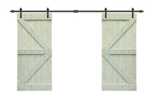 Load image into Gallery viewer, K Series Pre Assembled Stained Wood Interior Double Sliding Barn Door with Hardware Kit