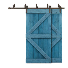 Load image into Gallery viewer, K Bar Bypass Stained Interior Double Sliding Barn Door With Hardware Kit