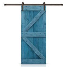 Load image into Gallery viewer, K Bar Pre-assembled Stained Wood Sliding Barn Door with Hardware Kit