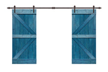 Load image into Gallery viewer, K Series Pre Assembled Stained Wood Interior Double Sliding Barn Door with Hardware Kit