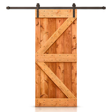 Load image into Gallery viewer, K Bar Pre-assembled Stained Wood Sliding Barn Door with Hardware Kit