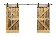 Load image into Gallery viewer, K Series Pre Assembled Stained Wood Interior Double Sliding Barn Door with Hardware Kit