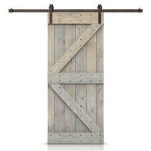 Load image into Gallery viewer, K Bar Pre-assembled Stained Wood Sliding Barn Door with Hardware Kit