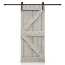 Load image into Gallery viewer, K Bar Pre-assembled Stained Wood Sliding Barn Door with Hardware Kit