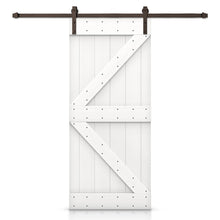 Load image into Gallery viewer, K Bar Pre-assembled Stained Wood Sliding Barn Door with Hardware Kit