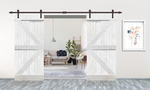 Load image into Gallery viewer, K Series Pre Assembled Stained Wood Interior Double Sliding Barn Door with Hardware Kit