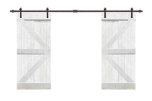 Load image into Gallery viewer, K Series Pre Assembled Stained Wood Interior Double Sliding Barn Door with Hardware Kit