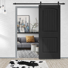 Load image into Gallery viewer, Elegant Series Painted Composite MDF 2 Panel Camber Top Interior Sliding Barn Door with Hardware Kit