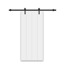 Load image into Gallery viewer, Painted Composite MDF Paneled Interior Sliding Barn Door with Hardware Kit