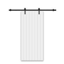 Load image into Gallery viewer, Painted Composite MDF Paneled Interior Sliding Barn Door with Hardware Kit