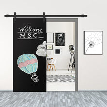 Load image into Gallery viewer, Chalkboard Series Black Stained Composite MDF Flush Panel Interior Sliding Barn Door with Hardware Kit