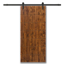 Load image into Gallery viewer, Paneled Solid Pine Wood Interior Sliding Barn Door with Hardware Kit