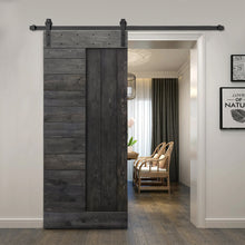 Load image into Gallery viewer, Paneled DIY Knotty Pine Solid Wood Interior Sliding Barn Door with Hardware Kit