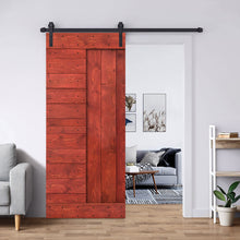 Load image into Gallery viewer, Paneled DIY Knotty Pine Solid Wood Interior Sliding Barn Door with Hardware Kit