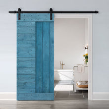 Load image into Gallery viewer, Paneled DIY Knotty Pine Solid Wood Interior Sliding Barn Door with Hardware Kit