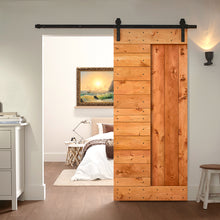 Load image into Gallery viewer, Paneled DIY Knotty Pine Solid Wood Interior Sliding Barn Door with Hardware Kit
