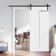 Load image into Gallery viewer, Paneled DIY Knotty Pine Solid Wood Interior Sliding Barn Door with Hardware Kit