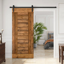 Load image into Gallery viewer, Paneled DIY Knotty Pine Solid Wood Interior Sliding Barn Door with Hardware Kit