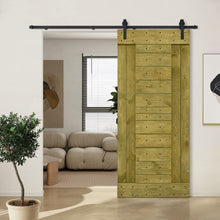 Load image into Gallery viewer, Paneled DIY Knotty Pine Solid Wood Interior Sliding Barn Door with Hardware Kit