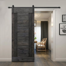 Load image into Gallery viewer, Paneled DIY Knotty Pine Solid Wood Interior Sliding Barn Door with Hardware Kit