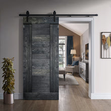 Load image into Gallery viewer, Paneled DIY Knotty Pine Solid Wood Interior Sliding Barn Door with Hardware Kit