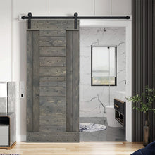 Load image into Gallery viewer, Paneled DIY Knotty Pine Solid Wood Interior Sliding Barn Door with Hardware Kit