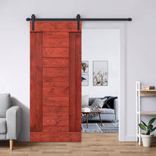 Load image into Gallery viewer, Paneled DIY Knotty Pine Solid Wood Interior Sliding Barn Door with Hardware Kit