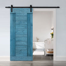 Load image into Gallery viewer, Paneled DIY Knotty Pine Solid Wood Interior Sliding Barn Door with Hardware Kit