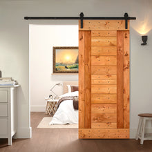 Load image into Gallery viewer, Paneled DIY Knotty Pine Solid Wood Interior Sliding Barn Door with Hardware Kit