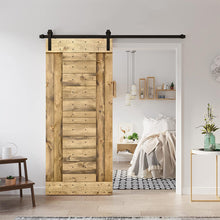 Load image into Gallery viewer, Paneled DIY Knotty Pine Solid Wood Interior Sliding Barn Door with Hardware Kit