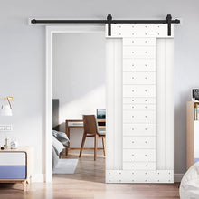 Load image into Gallery viewer, Paneled DIY Knotty Pine Solid Wood Interior Sliding Barn Door with Hardware Kit