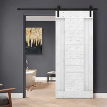 Load image into Gallery viewer, Paneled DIY Knotty Pine Solid Wood Interior Sliding Barn Door with Hardware Kit
