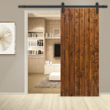 Load image into Gallery viewer, Paneled Hollow Core Solid Pine Wood Interior Sliding Barn Door with Hardware Kit