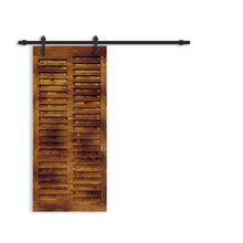 Load image into Gallery viewer, Japanese Series Pre Assemble Stained Wood Interior Sliding Barn Door with Hardware Kit
