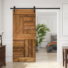 Load image into Gallery viewer, Paneled DIY Knotty Pine Solid Wood Interior Sliding Barn Door with Hardware Kit