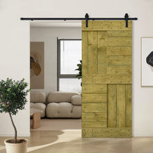 Load image into Gallery viewer, Paneled DIY Knotty Pine Solid Wood Interior Sliding Barn Door with Hardware Kit
