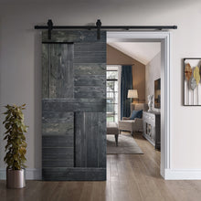 Load image into Gallery viewer, Paneled DIY Knotty Pine Solid Wood Interior Sliding Barn Door with Hardware Kit