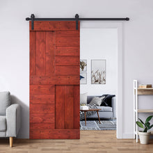 Load image into Gallery viewer, Paneled DIY Knotty Pine Solid Wood Interior Sliding Barn Door with Hardware Kit