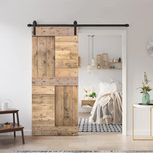Load image into Gallery viewer, Paneled DIY Knotty Pine Solid Wood Interior Sliding Barn Door with Hardware Kit